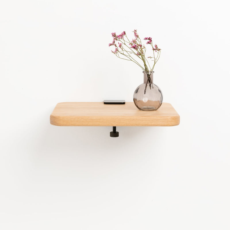 Tiptoe Bracket Solid Oak Wall-mounted Bedside Table