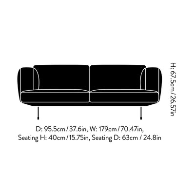 &Tradition AV22 Inland 2-Seater Sofa (w179xd95.5xh67.5cm)