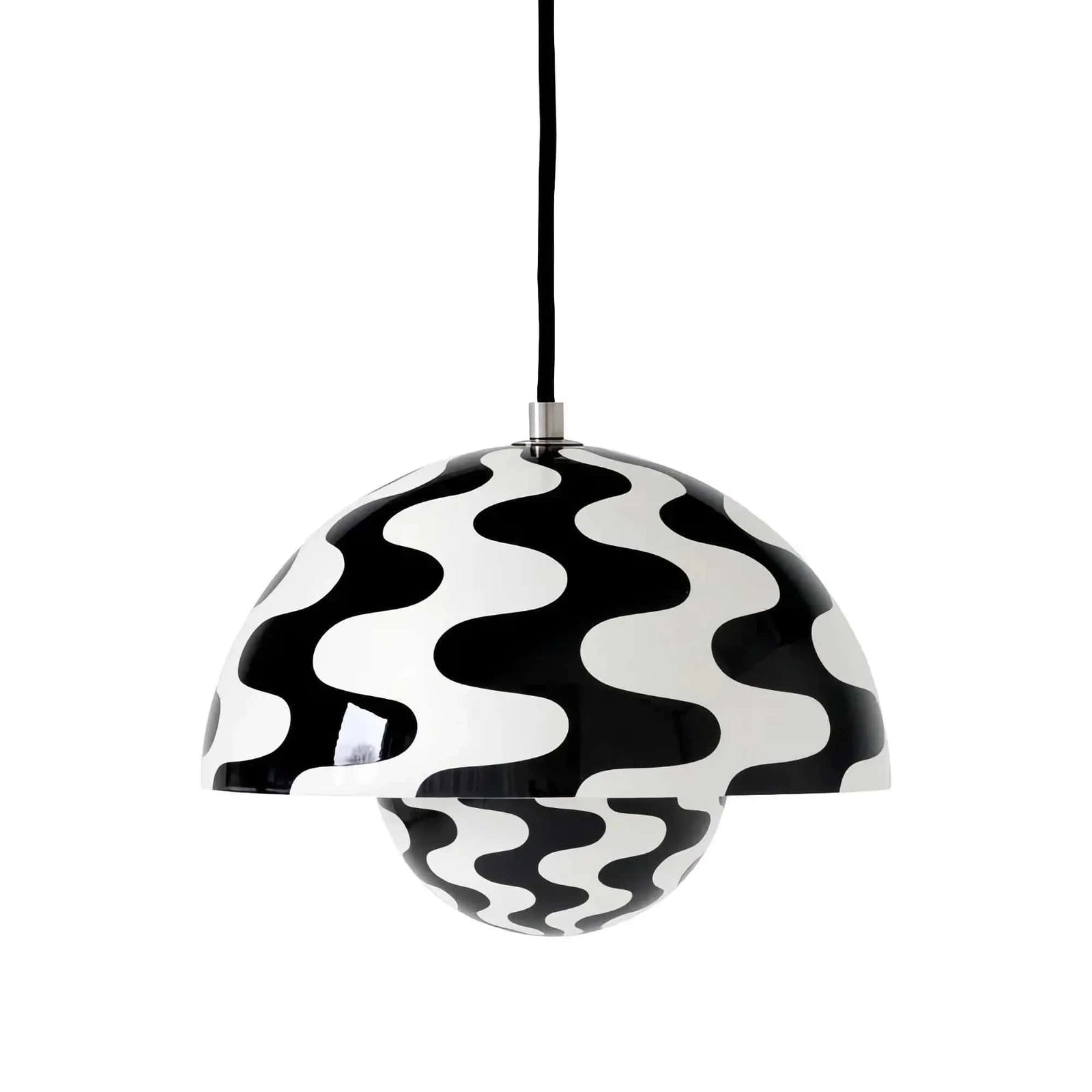 &Tradition Flowerpot VP1 pendant, black white pattern