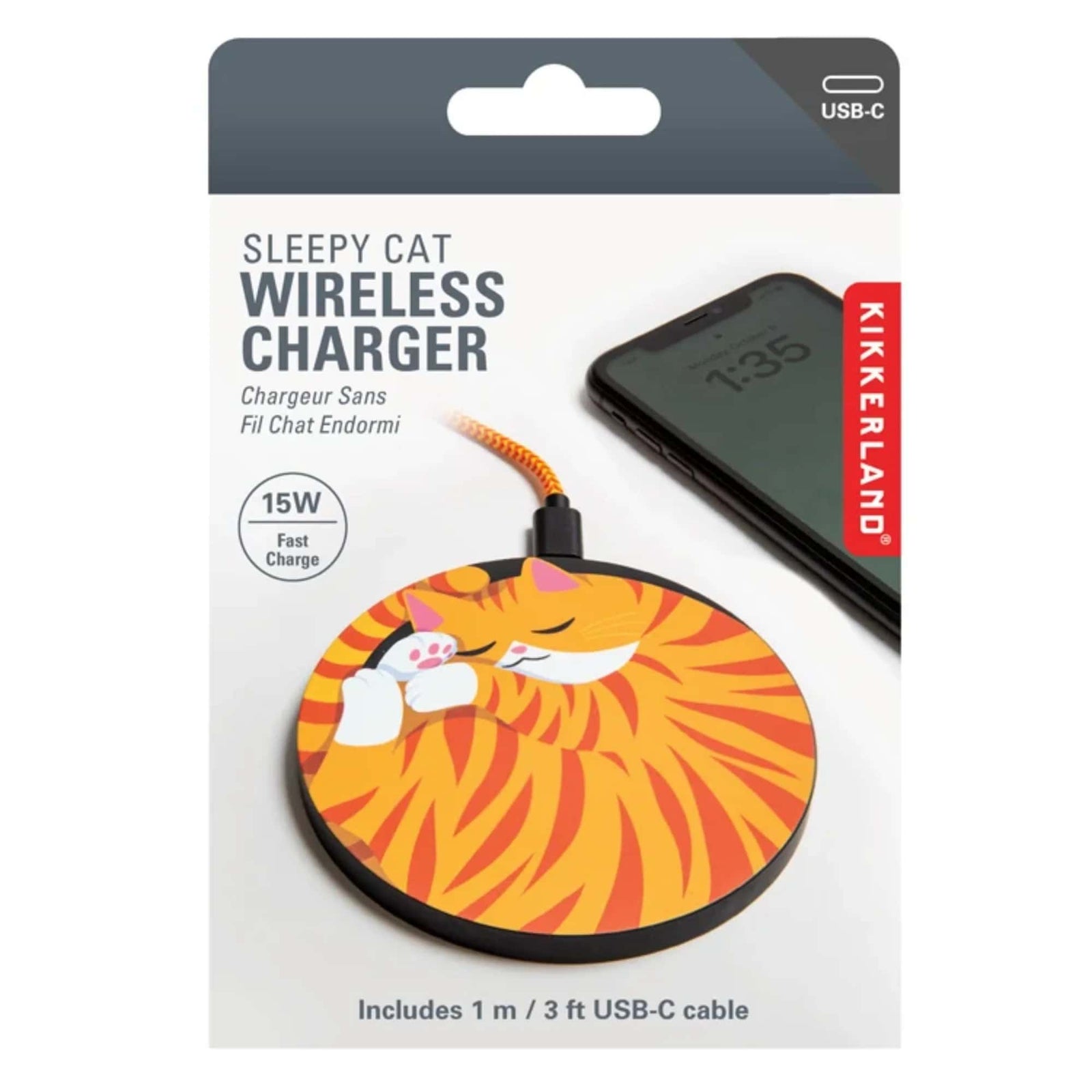 Kikkerland Sleepy Cat wireless charger