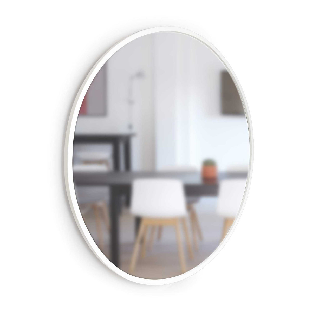 Umbra Hub Round Mirror, White (Ø91cm) - HOMELESS.hk