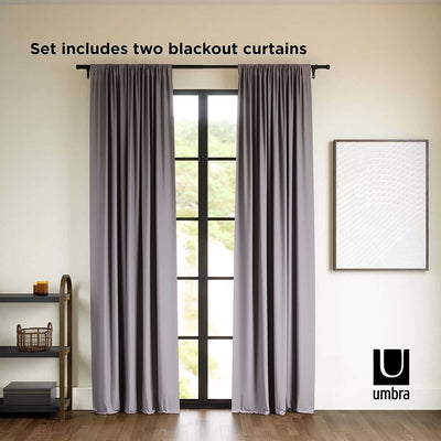 Umbra Twilight Blackout Curtain 63" Set of 2 (132wxh160cm), Charcoal