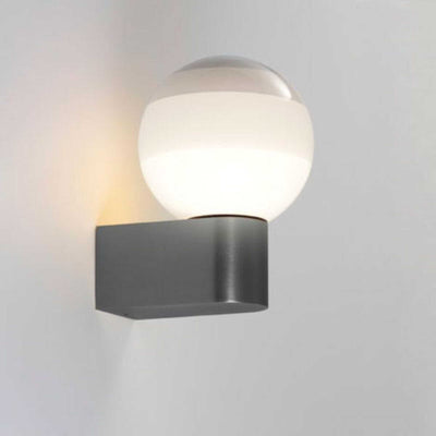 Marset Dipping light wall lamp, white/brushed graphite