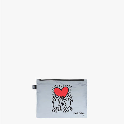 Loqi KEITH HARING Dog, Heart, Love Reflective Zip Pockets