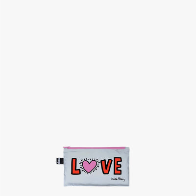 Loqi KEITH HARING Dog, Heart, Love Reflective Zip Pockets