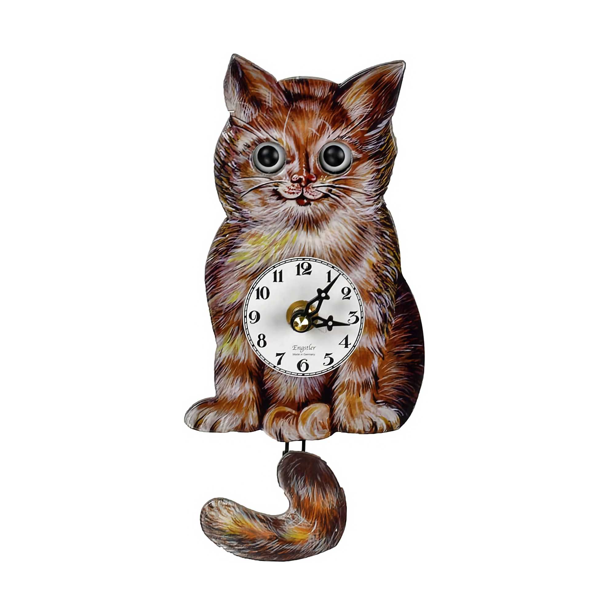 Engstler Quartz Moving Eyes Cat Miniature Clock