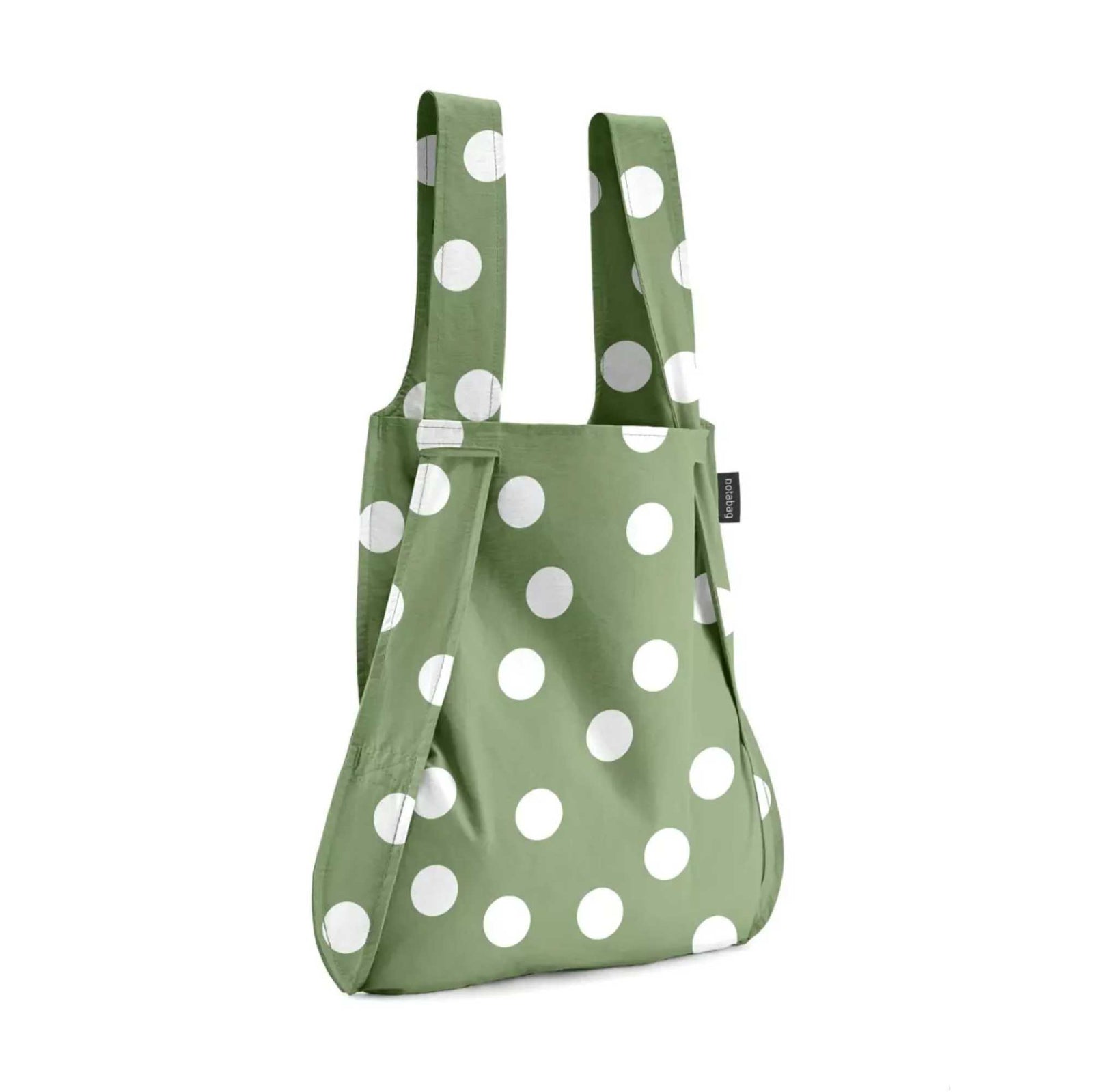 Notabag Original backpack tote, olive dots