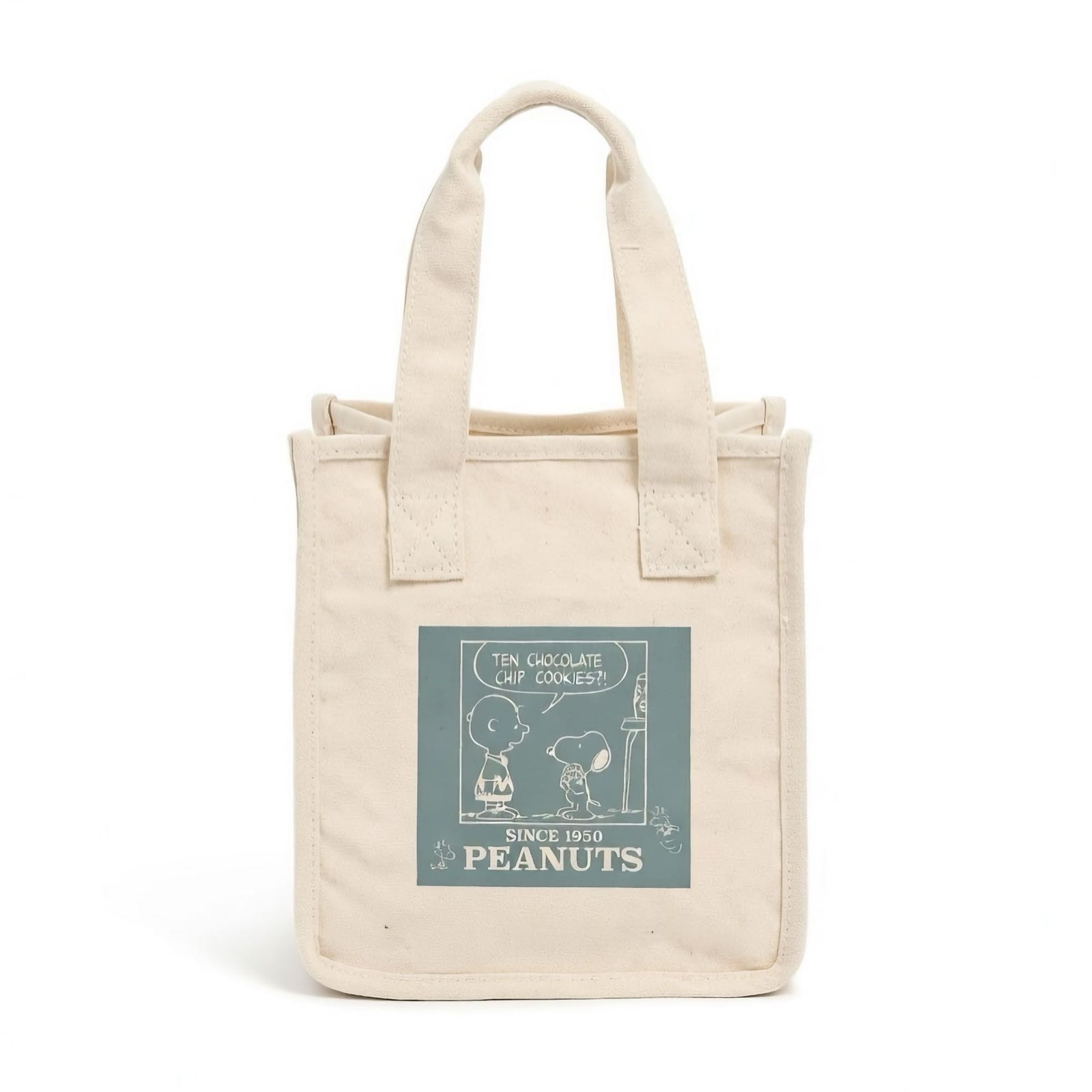 Snoopy Canvas Mini tote, turquoise