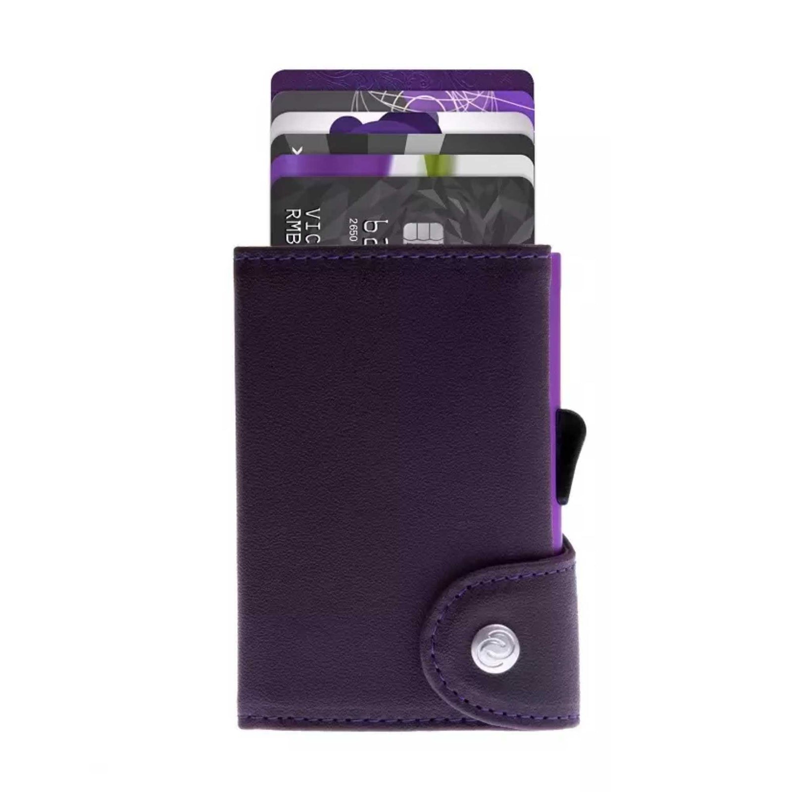 C-Secure RFID Blocking Card-Wallet, cardinale Italian leather