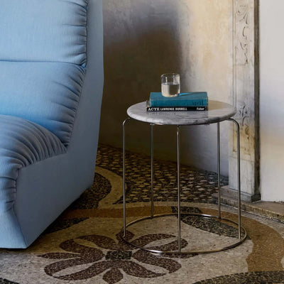 &Tradition Wire VP11 stool marble top, bianco carrara