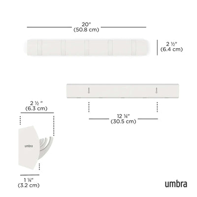 Umbra Flip 5 wall hook, white/white