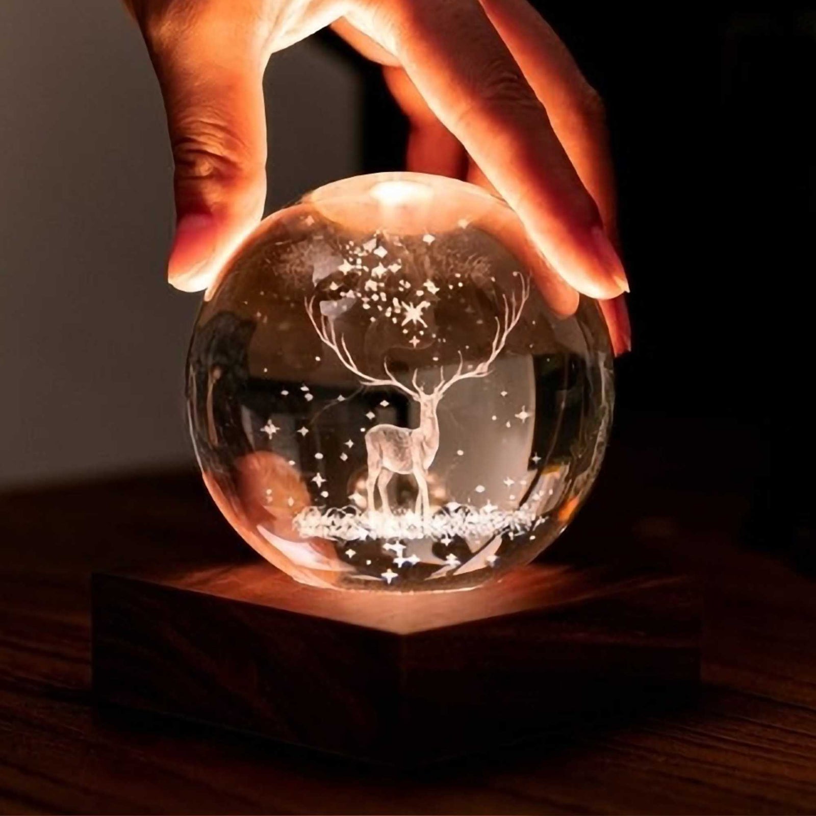 Gingko Amber crystal light, stag