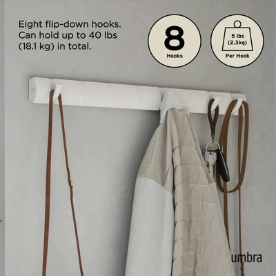 Umbra Flip 8 wall hook, white/white