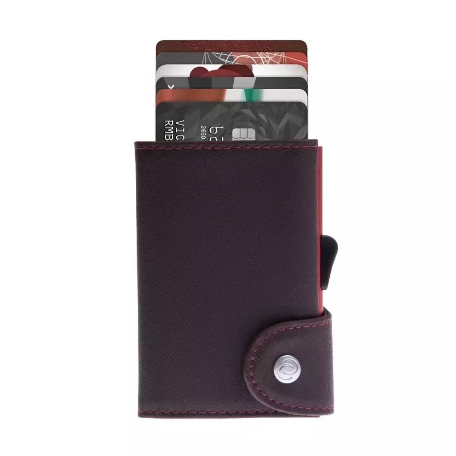C-Secure RFID Blocking Card-Wallet, auburn Italian leather