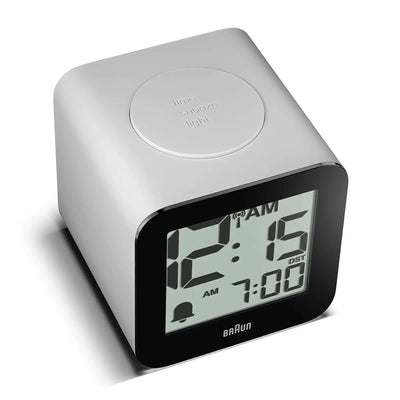 Braun BC25 time speaking digital alarm clock, white