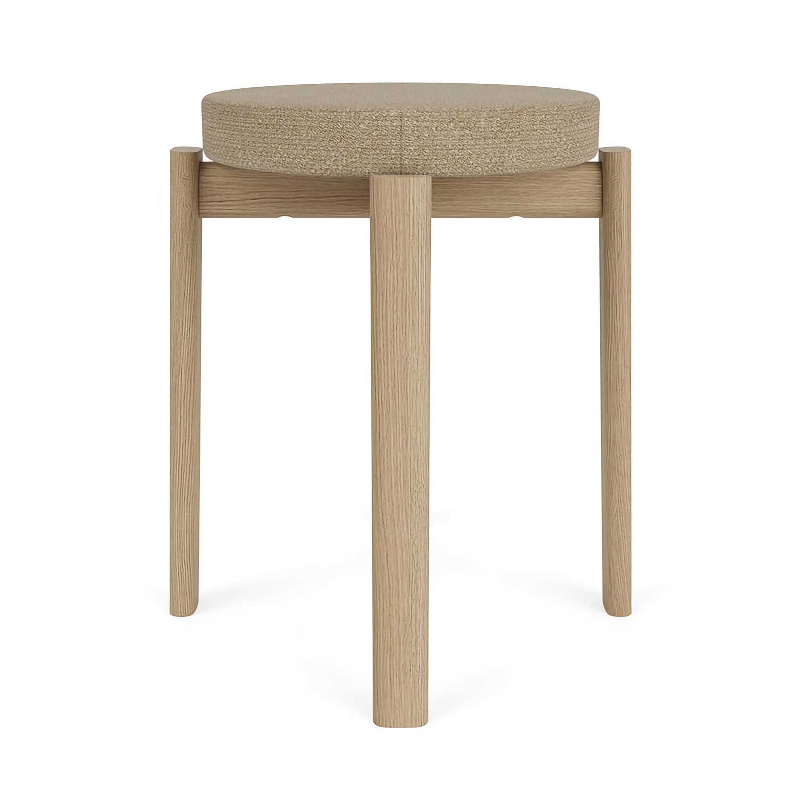 Audo Copenhagen Passage Stool Natural Oak Base Upholstered Seat