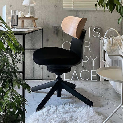 Kokuyo Inglife Office Chair Light Plywood Back, black