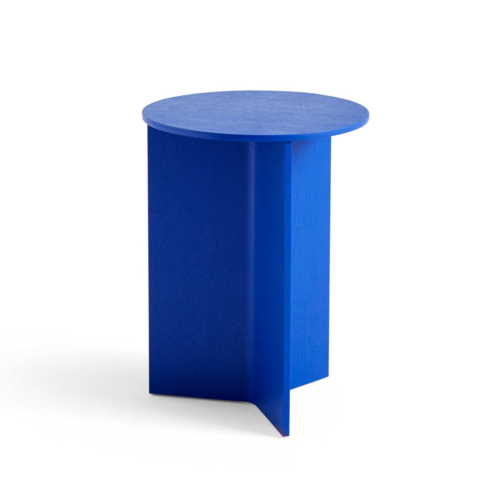 HAY Slit side table wood high, vivid blue