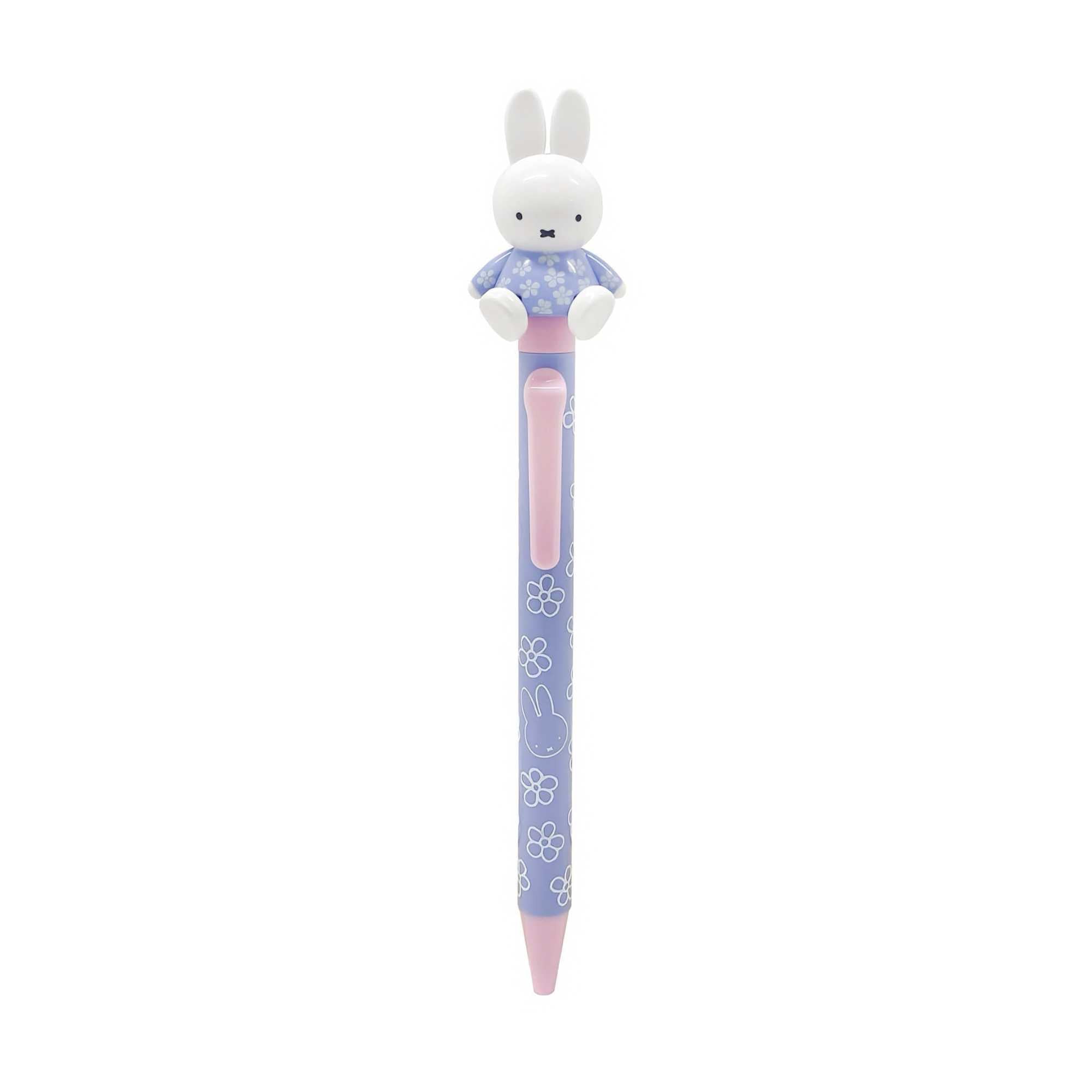 Miffy Sit Action ballpoint pen 0.7mm black ink, Blue floral kimono