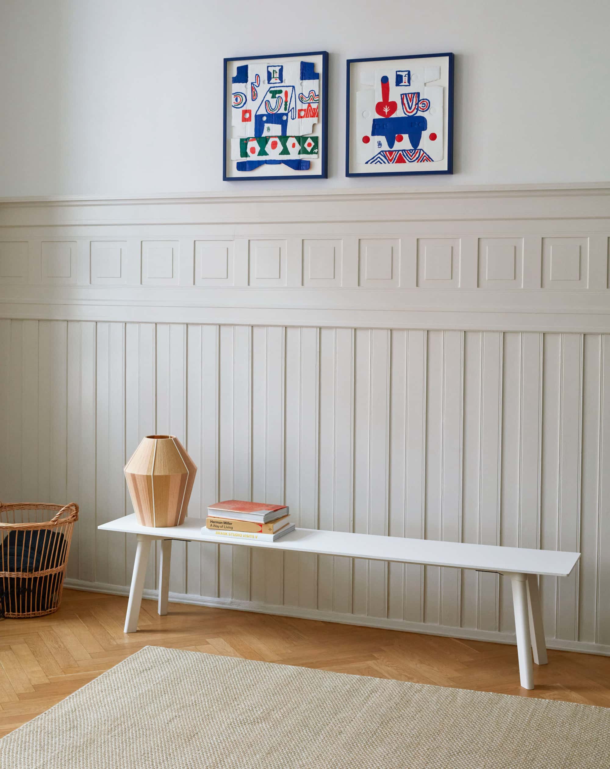 Hay Cph Deux 215 bench 140, pearl white/matt oak