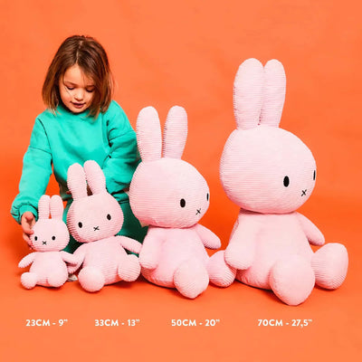 Miffy ECO Corduroy Sitting plush 33cm, pink