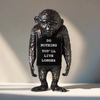 Banksy Brandalism Monkey Sign bronze statue