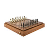 Manopoulos Pearl & Metal Chess Set with Walnut & Oak Board