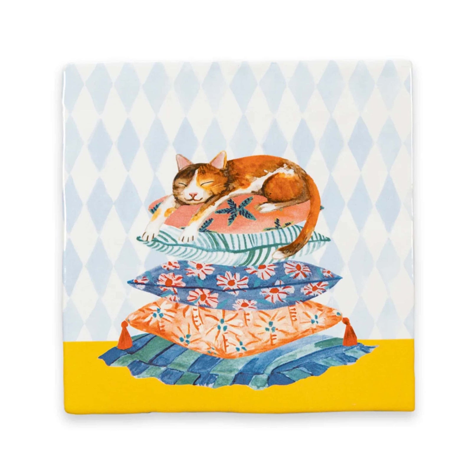 StoryTiles Sleepy Cat decorative tile (10x10cm)