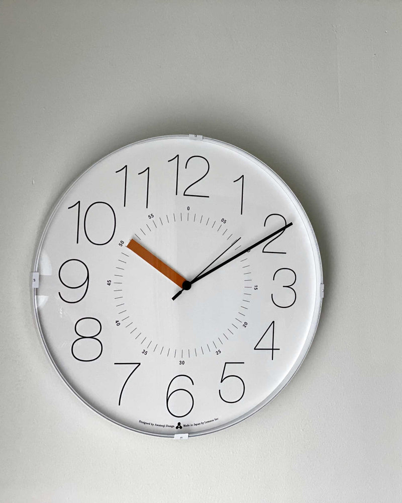 Lemnos Cara Wall Clock, White/Orange