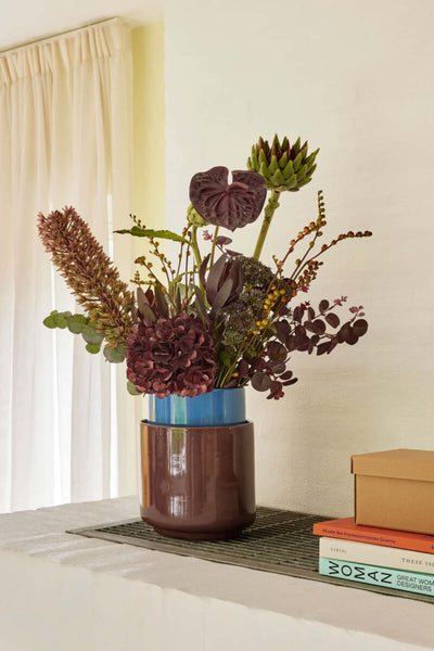 Hübsch Deux Pots Maroon/Blue (set of 2)