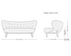 &Tradition VB2 Little Petra 2 Seater Sofa, Karakorum 003/Walnut w150xd80xh75cm