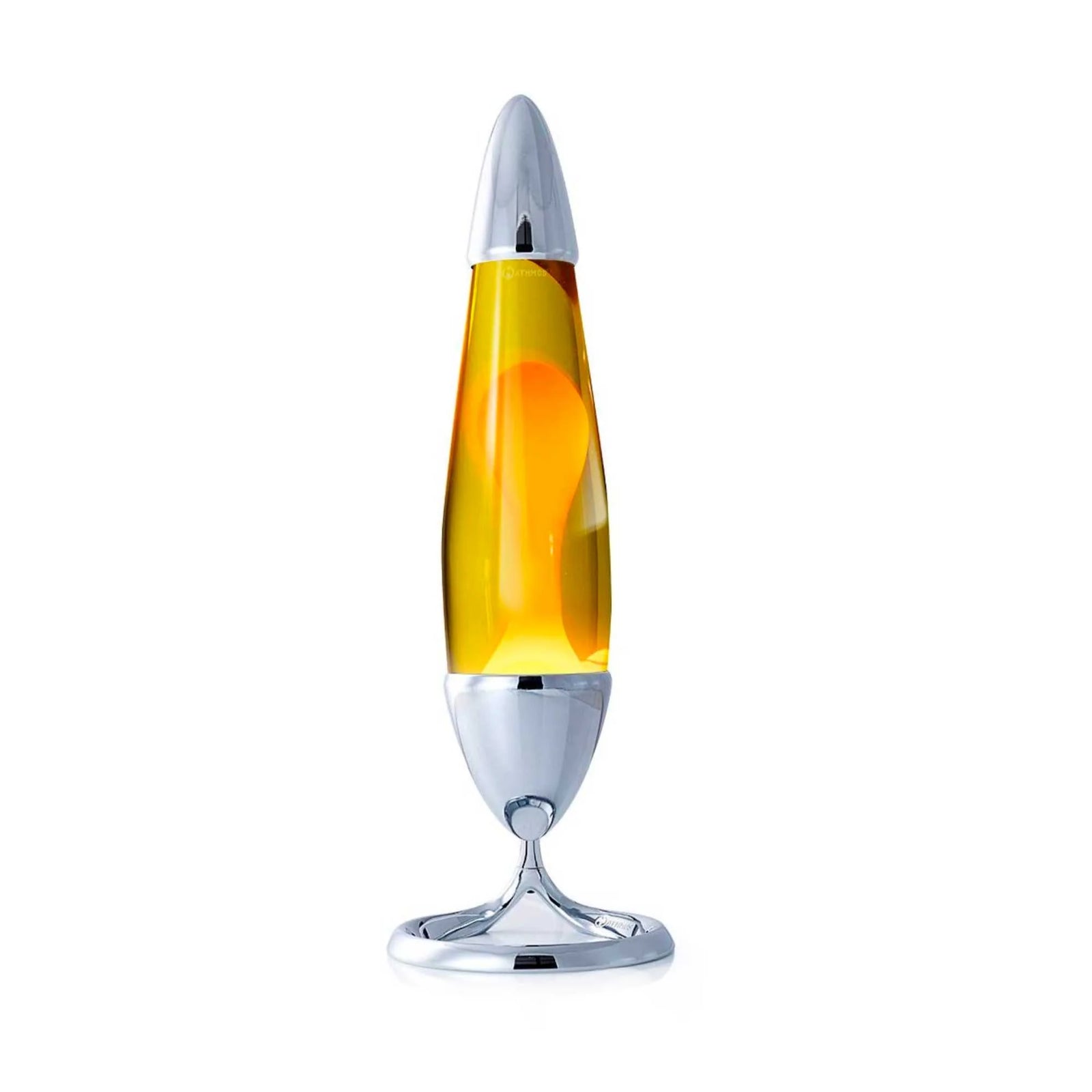 Mathmos Neo Silver lava lamp, yellow/orange