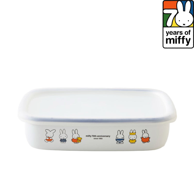 Fuji-horo x Miffy enamel kitchenware storage container medium