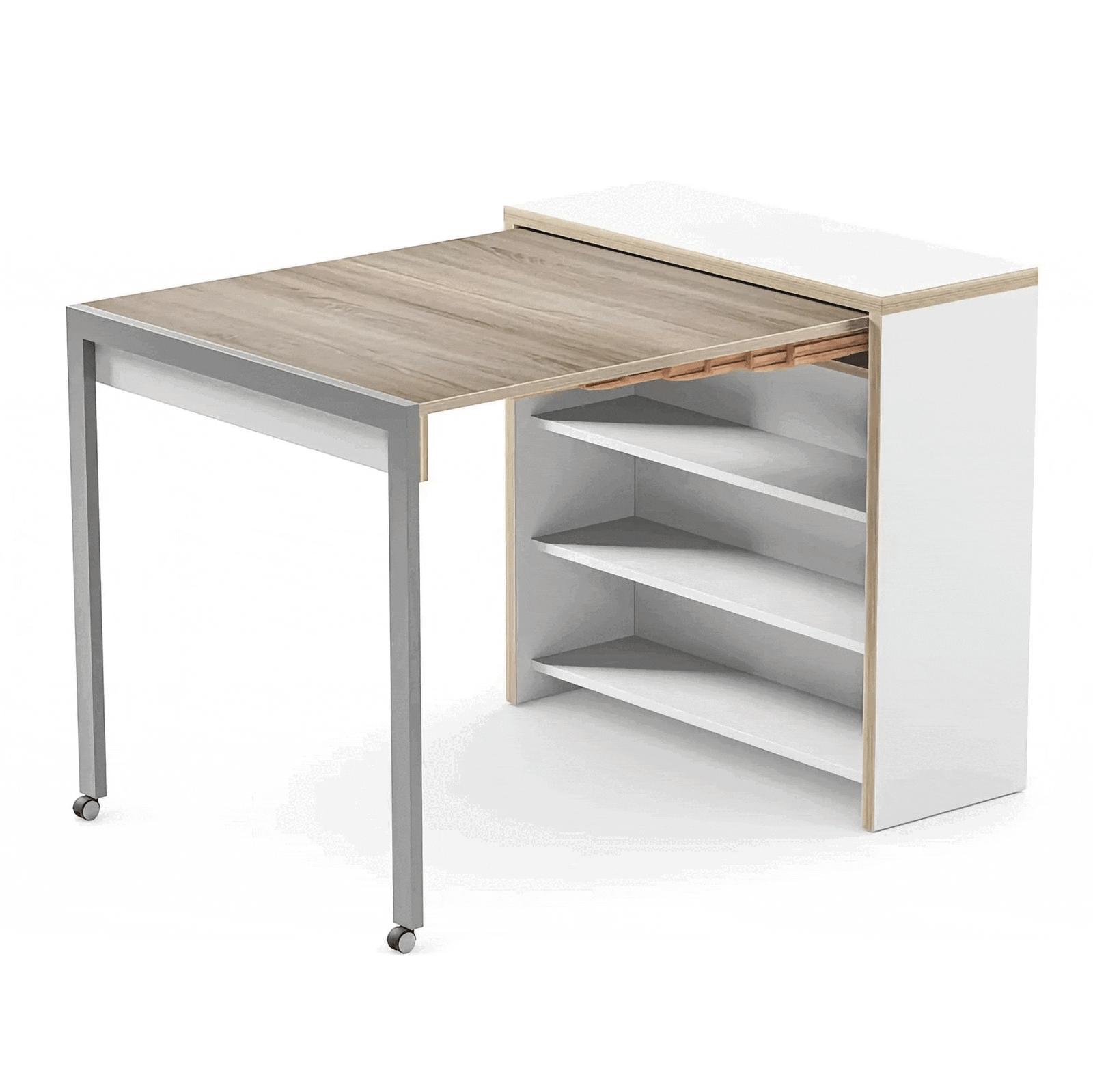 Alwin's Secretary The Archivist extendable table, white