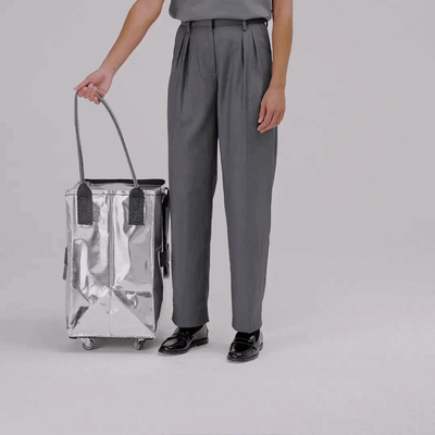 Hulken® Original rolling tote bag medium, silver