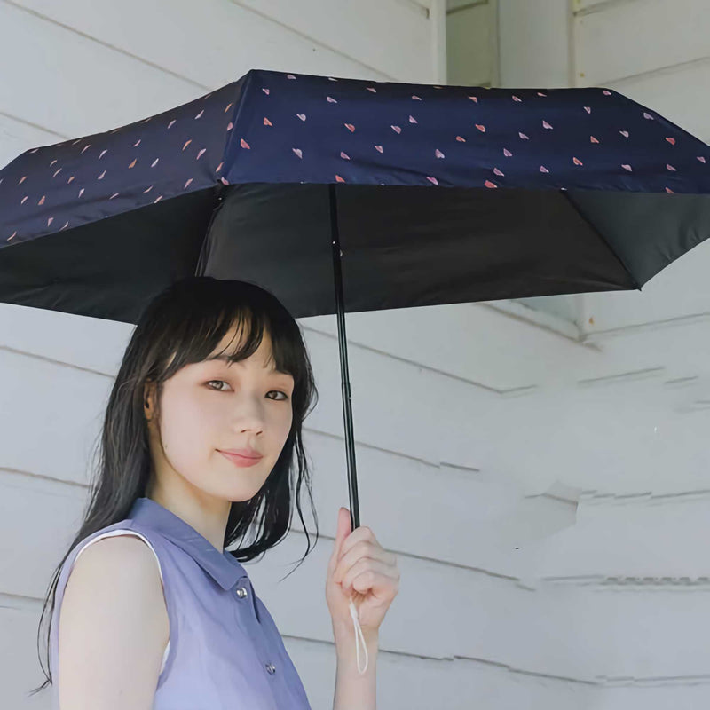 Wpc. Air-Light Mini Umbrella, heart/navy