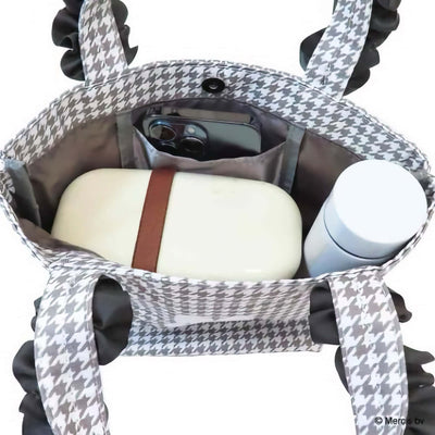 Miffy Chidori & Monotone Houndstooth tote bag, white