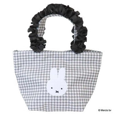 Miffy Chidori & Monotone Houndstooth tote bag, white