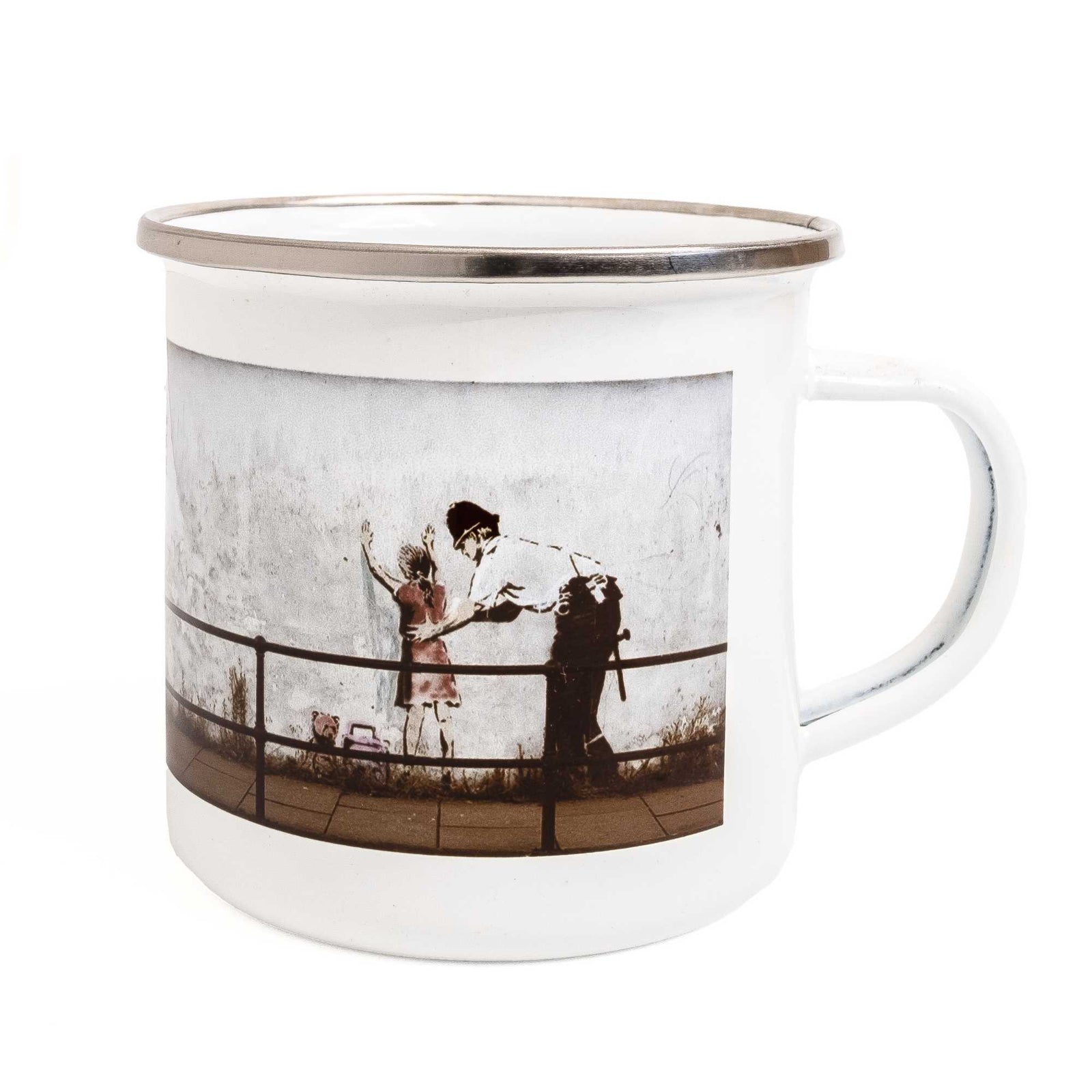 Star Editions Graffiti Enamel Mug, Policeman Searching