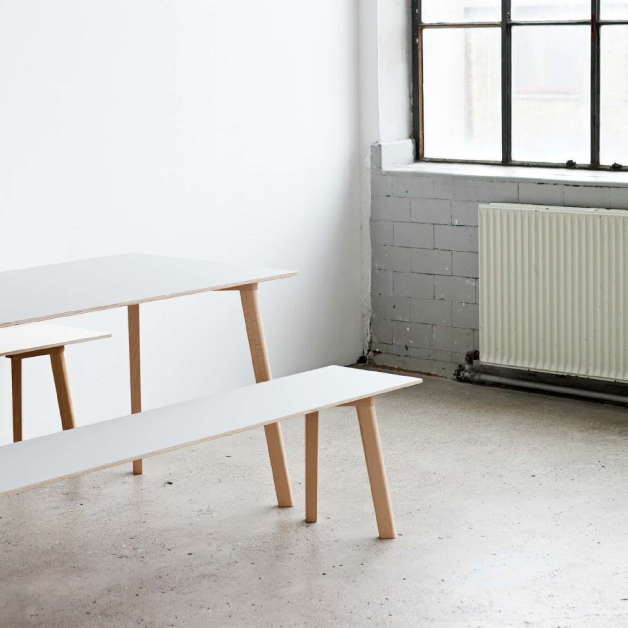 Hay Cph Deux 215 bench 140, pearl white/matt oak