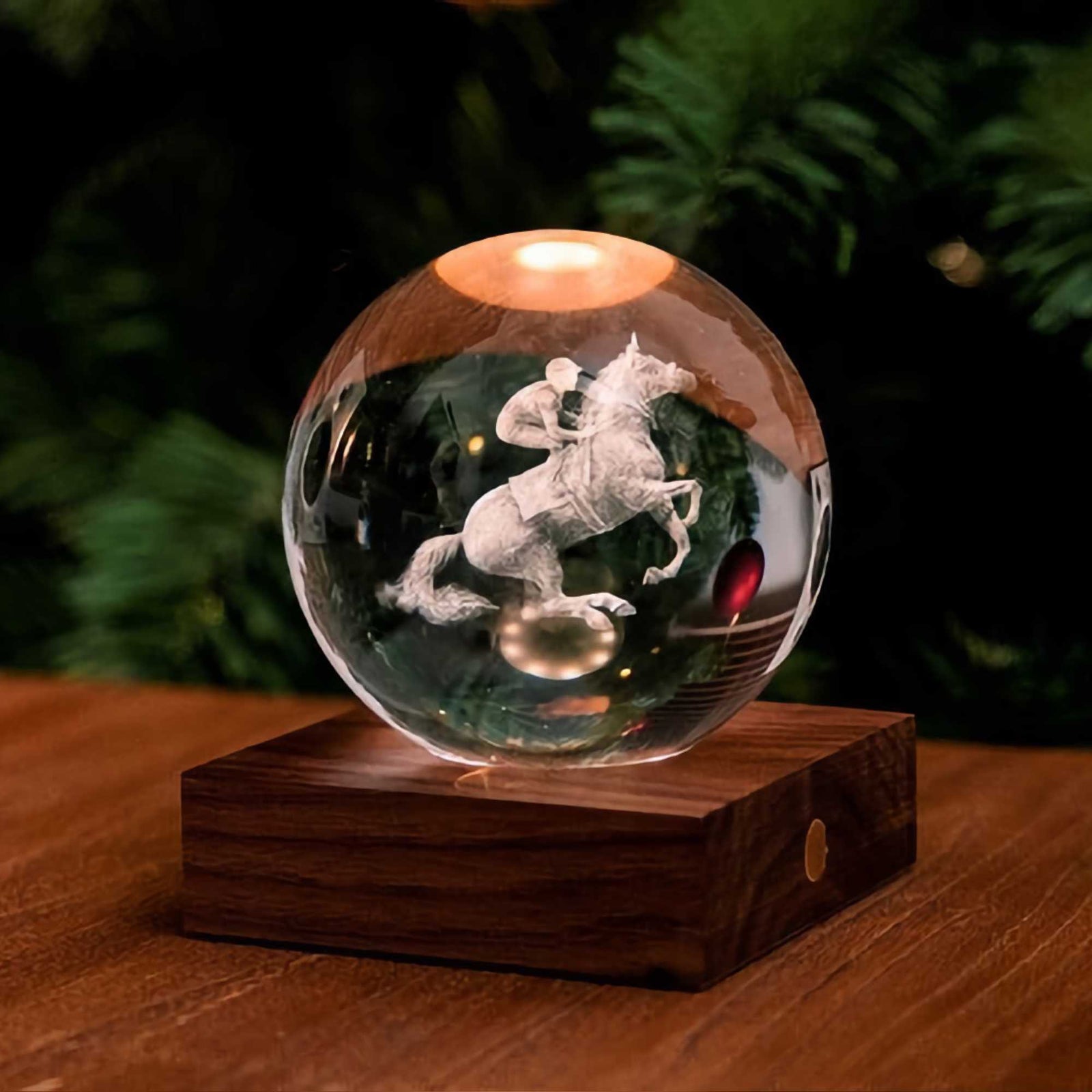 Gingko Amber crystal light, horse