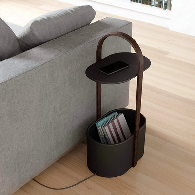 refurbished | Umbra Bellwood side table w. storage and cable management, black