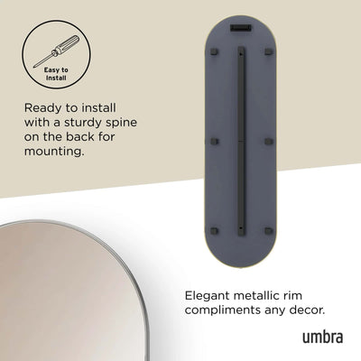 Umbra Hubba Pill mirror 157, metallic titanium