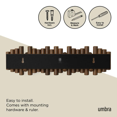 Umbra Picket 8 wall hook, aged walnut
