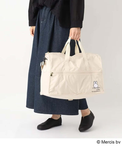 Miffy x Hapitas foldable duffle bag M, ivory face