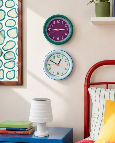 Sowden wall clock, white/blue