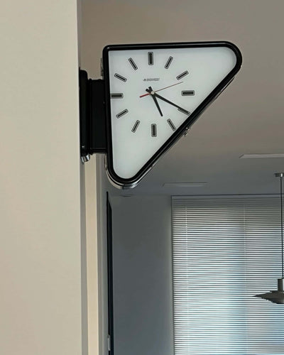 Dulton Bonox triangle double-sided display wall clock, black