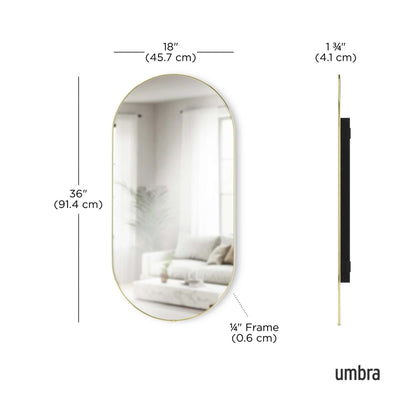 Umbra Hubba Pill mirror 91, metallic titanium
