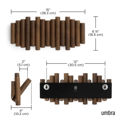 Umbra Picket Wall Hook, Aged Walnut