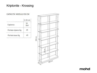 Kriptonite Krossing Maxi shelf 100x203cm, matt white